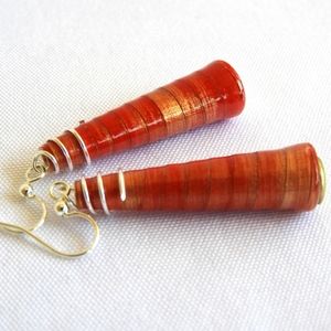 3/$30 Boho True Red Handmade Earrings
